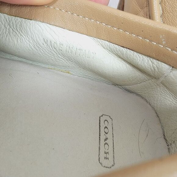 Vintage Coach Made in Italy Soft Beige Leather Loafer Flar Size 7.5 - Picture 6 of 9
